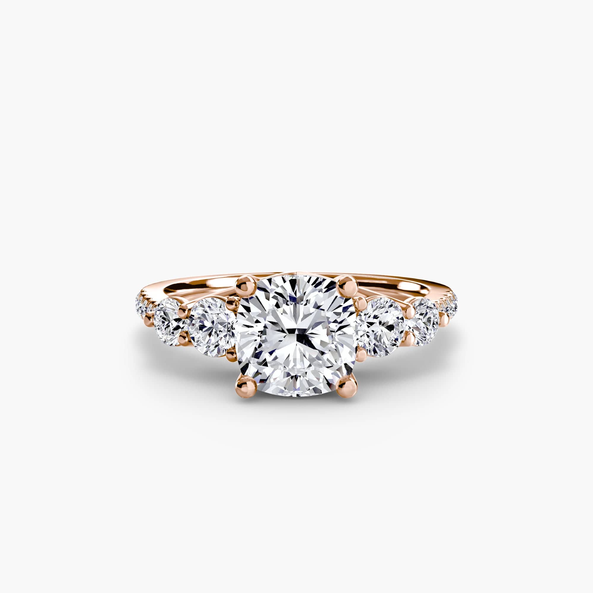 BW James Jewelers setting Five Stone Ring with Pavé Band