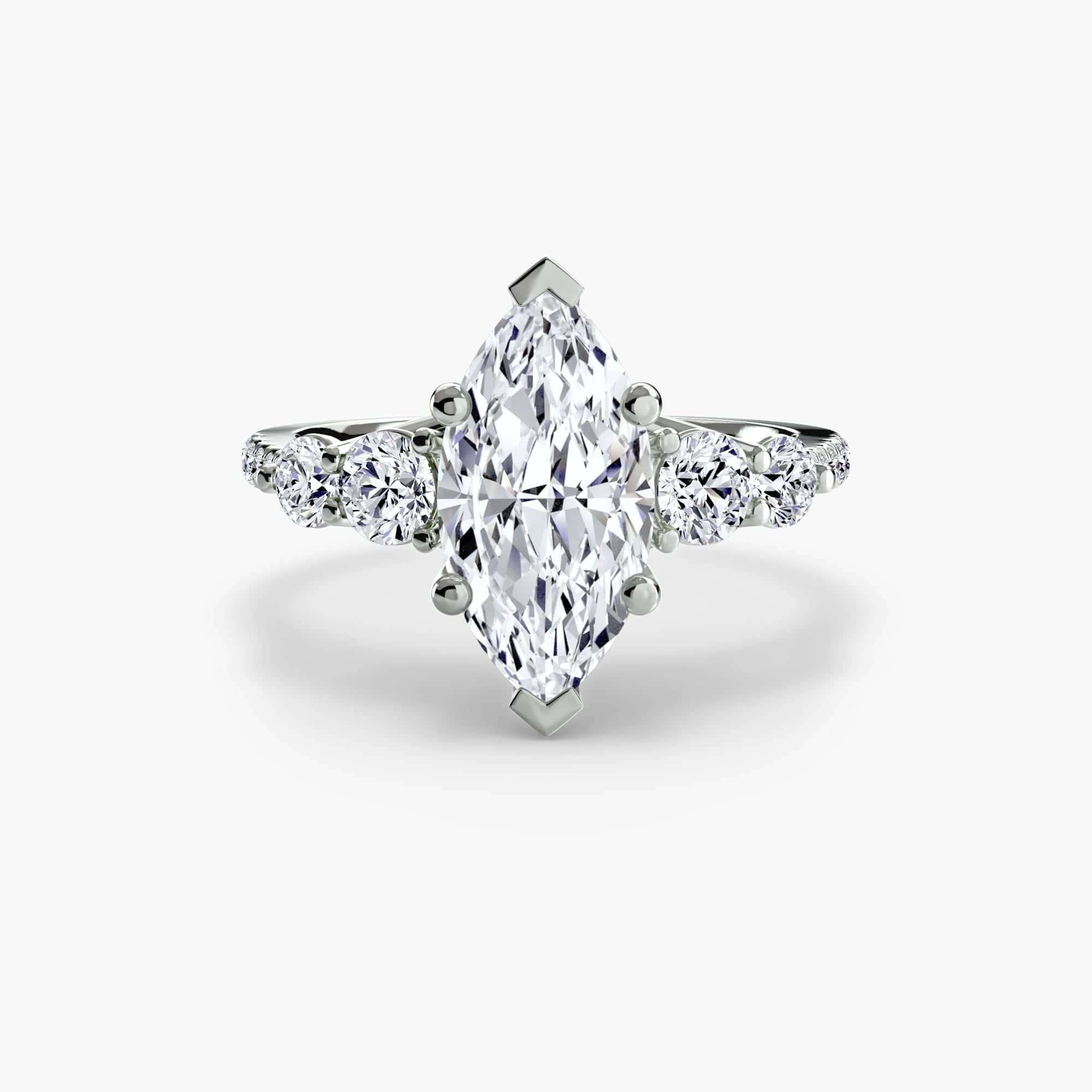 BW James Jewelers setting Five Stone Ring with Pavé Band