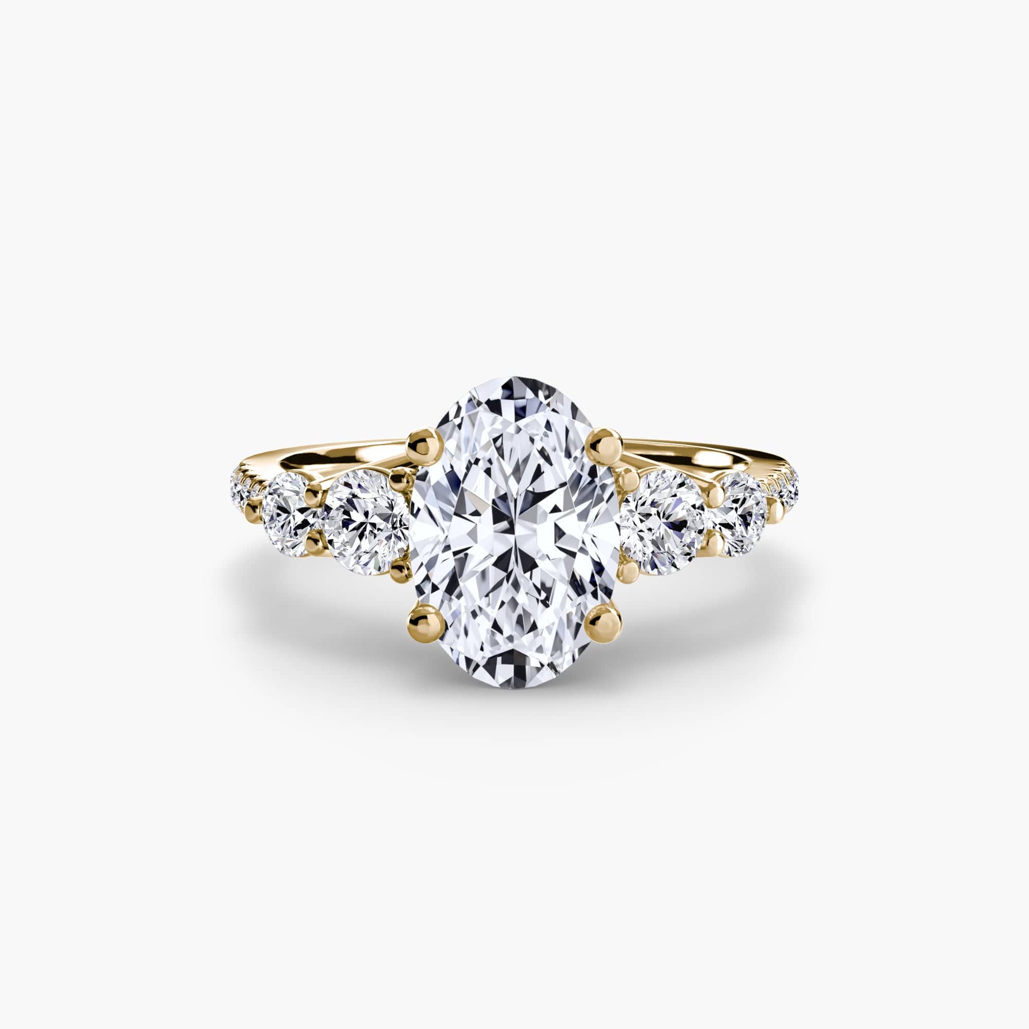 BW James Jewelers setting Five Stone Ring with Pavé Band