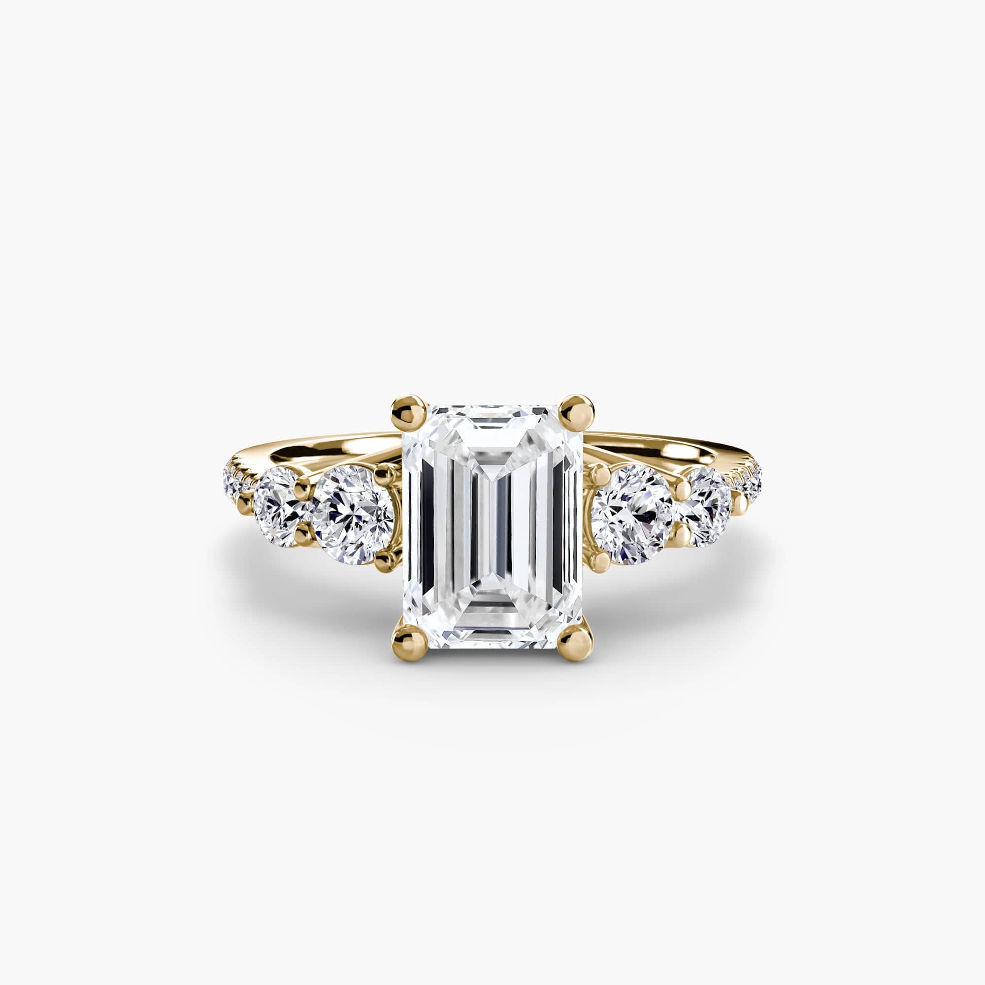 BW James Jewelers setting Five Stone Ring with Pavé Band