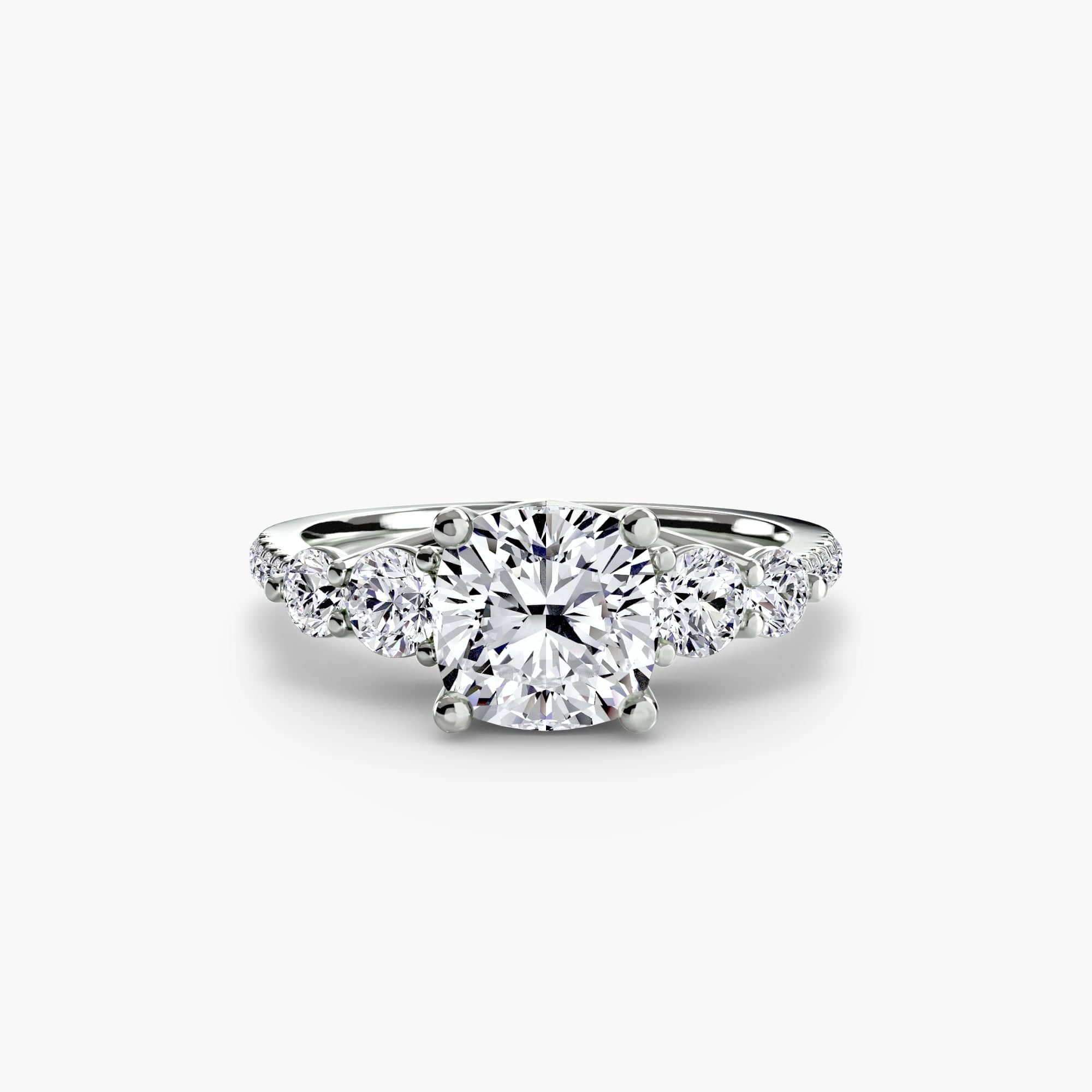 BW James Jewelers setting Five Stone Ring with Pavé Band