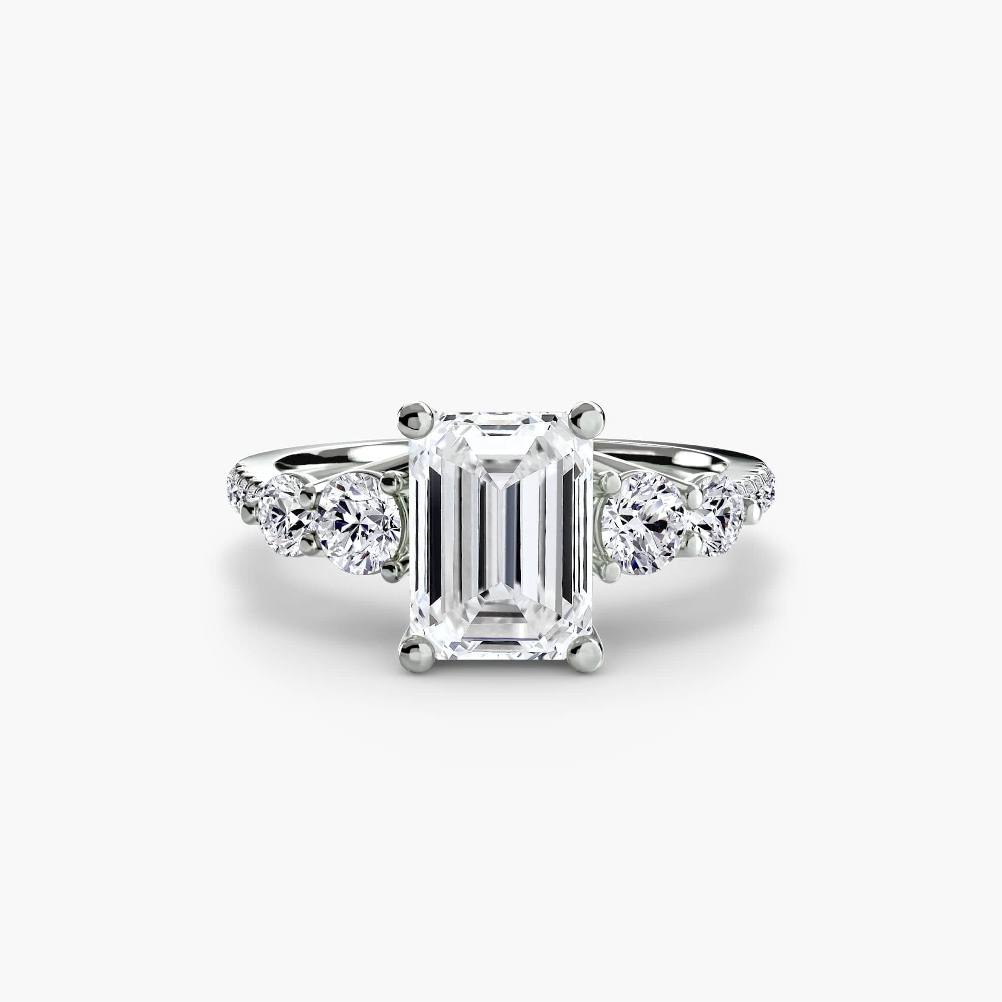BW James Jewelers setting Five Stone Ring with Pavé Band