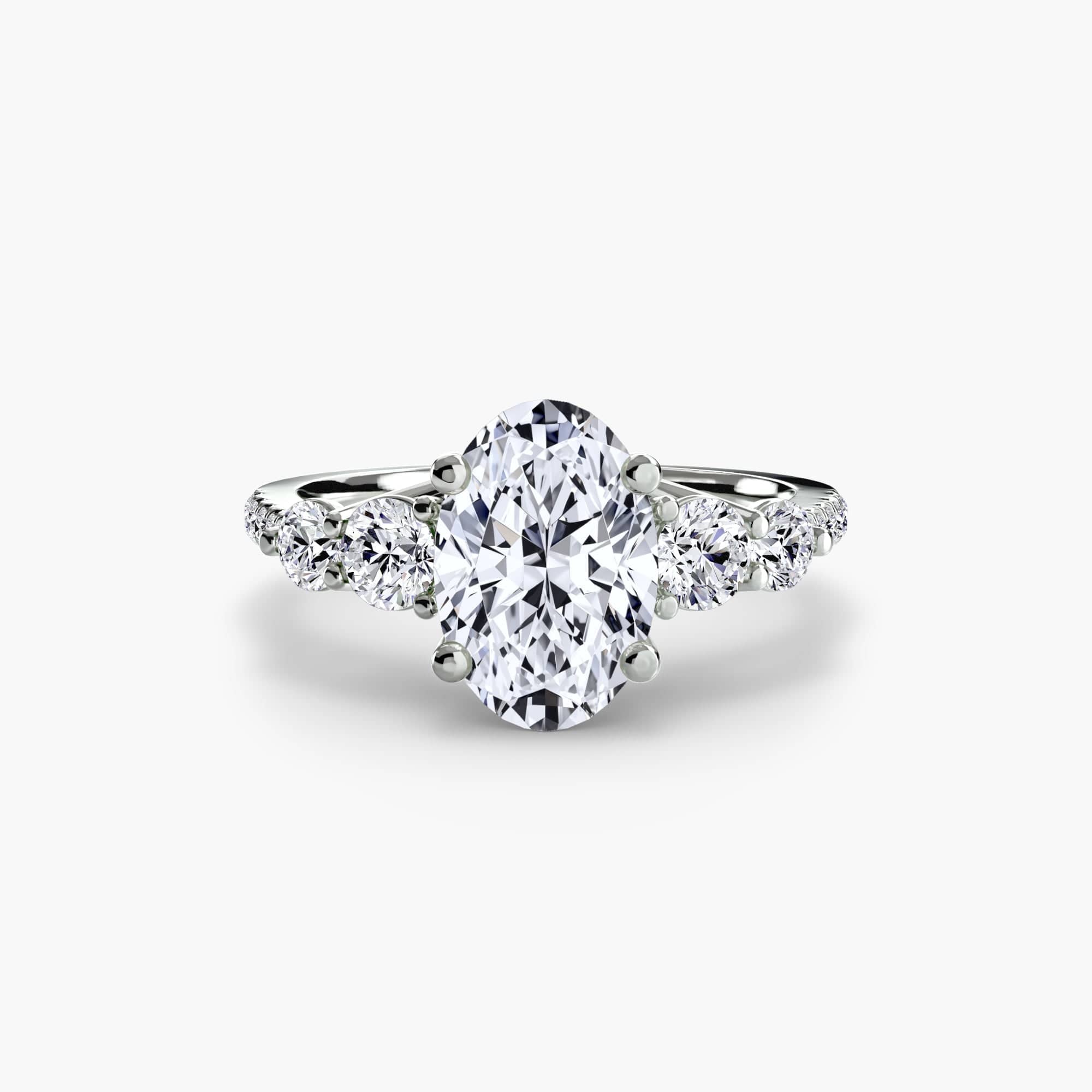BW James Jewelers setting Five Stone Ring with Pavé Band