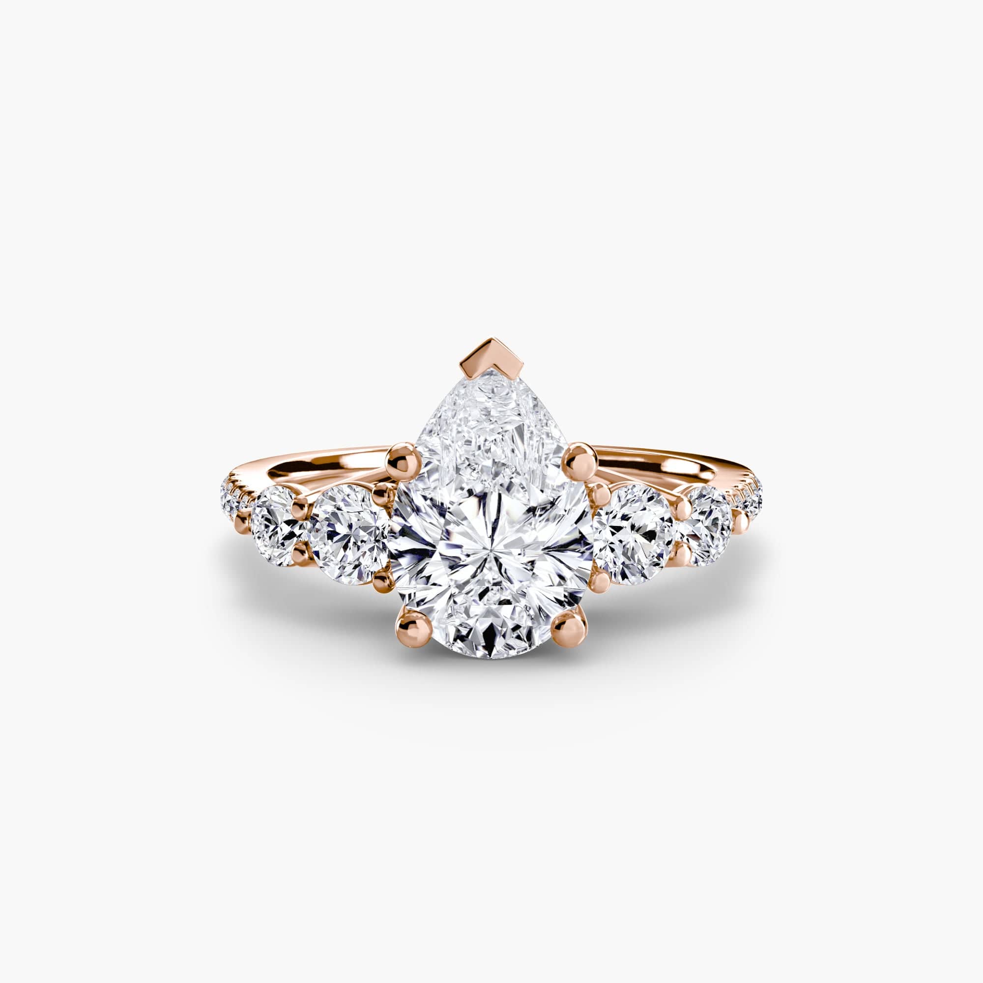 BW James Jewelers setting Five Stone Ring with Pavé Band