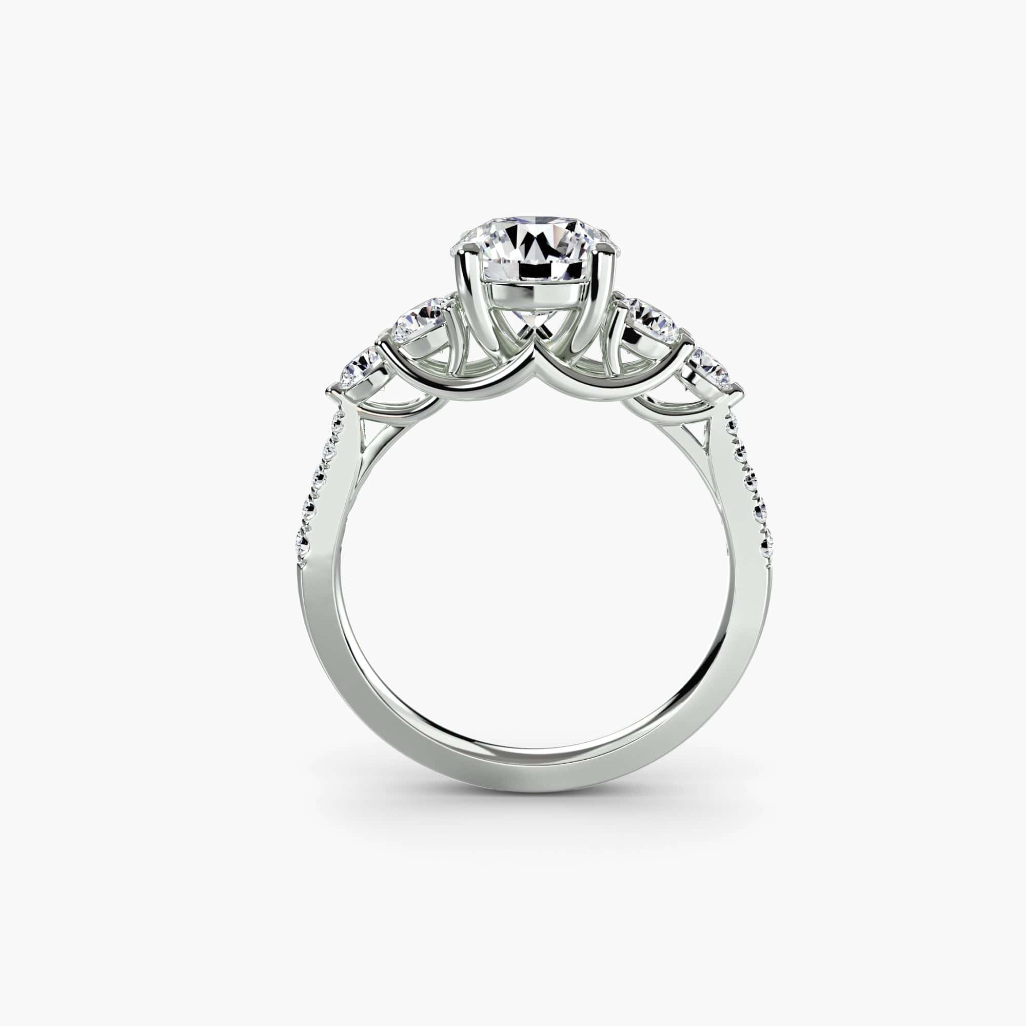 BW James Jewelers setting Five Stone Ring with Pavé Band