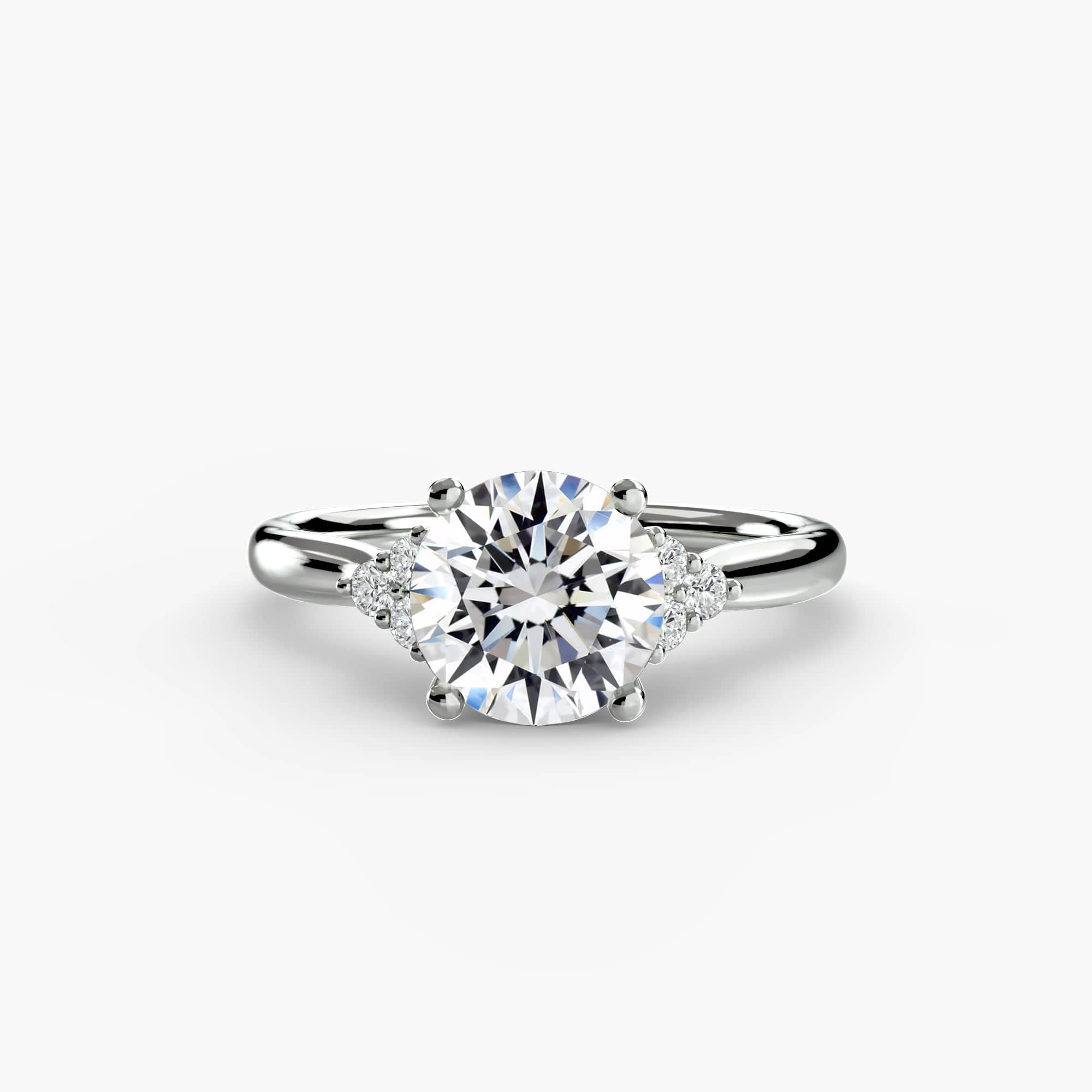BW James Jewelers setting Solitaire with Cluster Shoulders