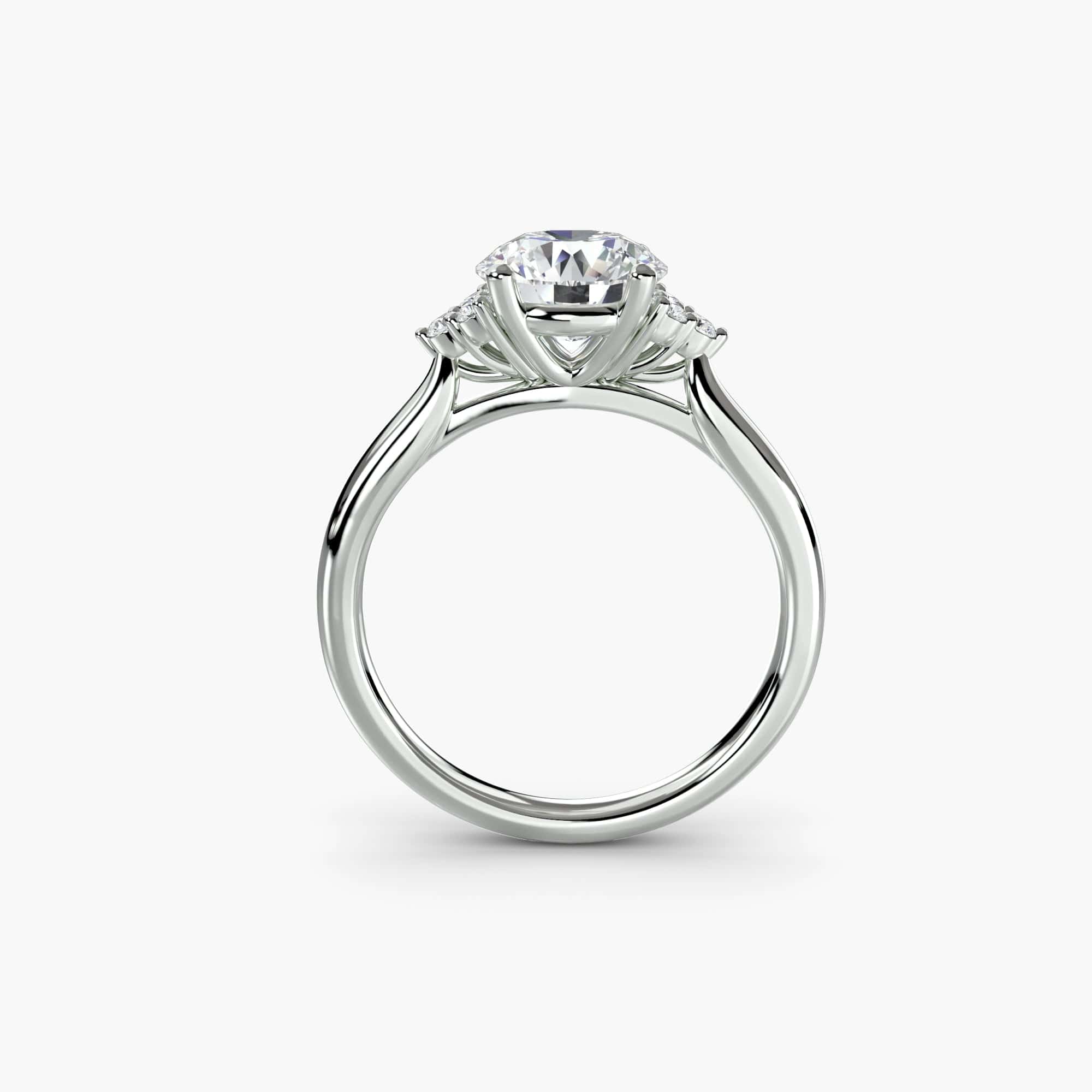 BW James Jewelers setting Solitaire with Cluster Shoulders