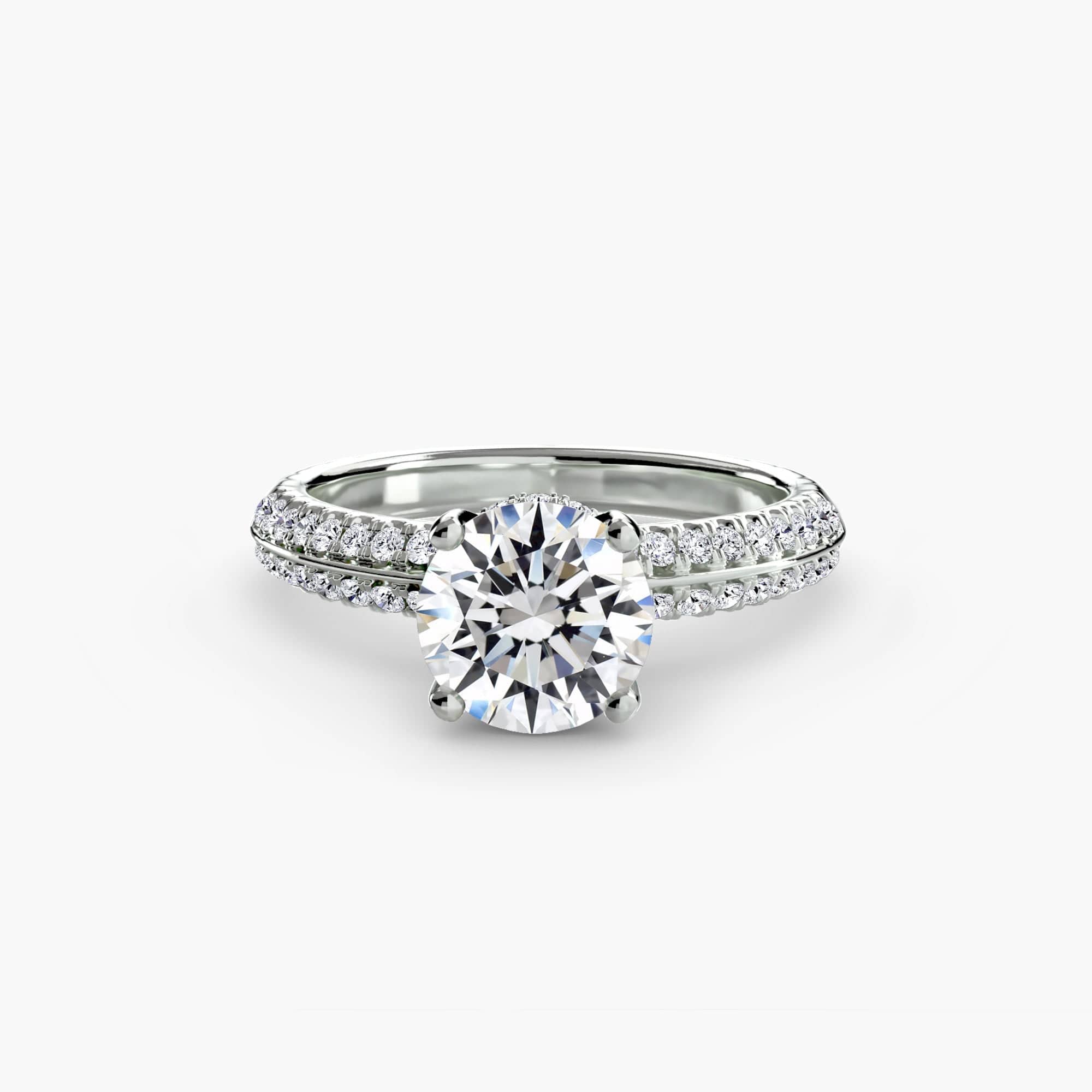 BW James Jewelers setting Solitaire with Pavé