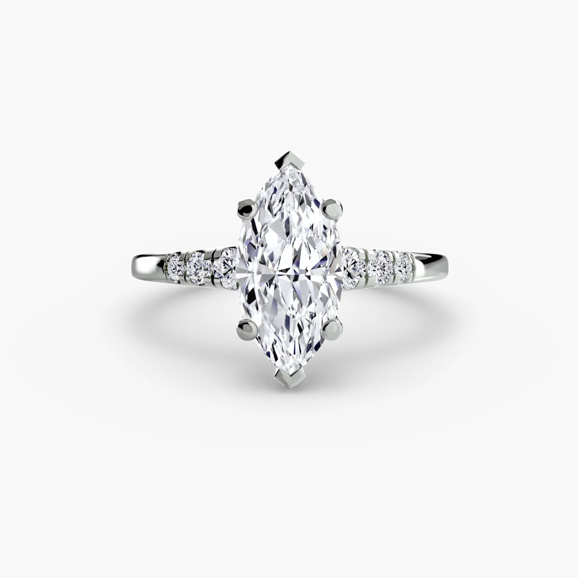 BW James Jewelers setting Solitaire with Shoulder Accents