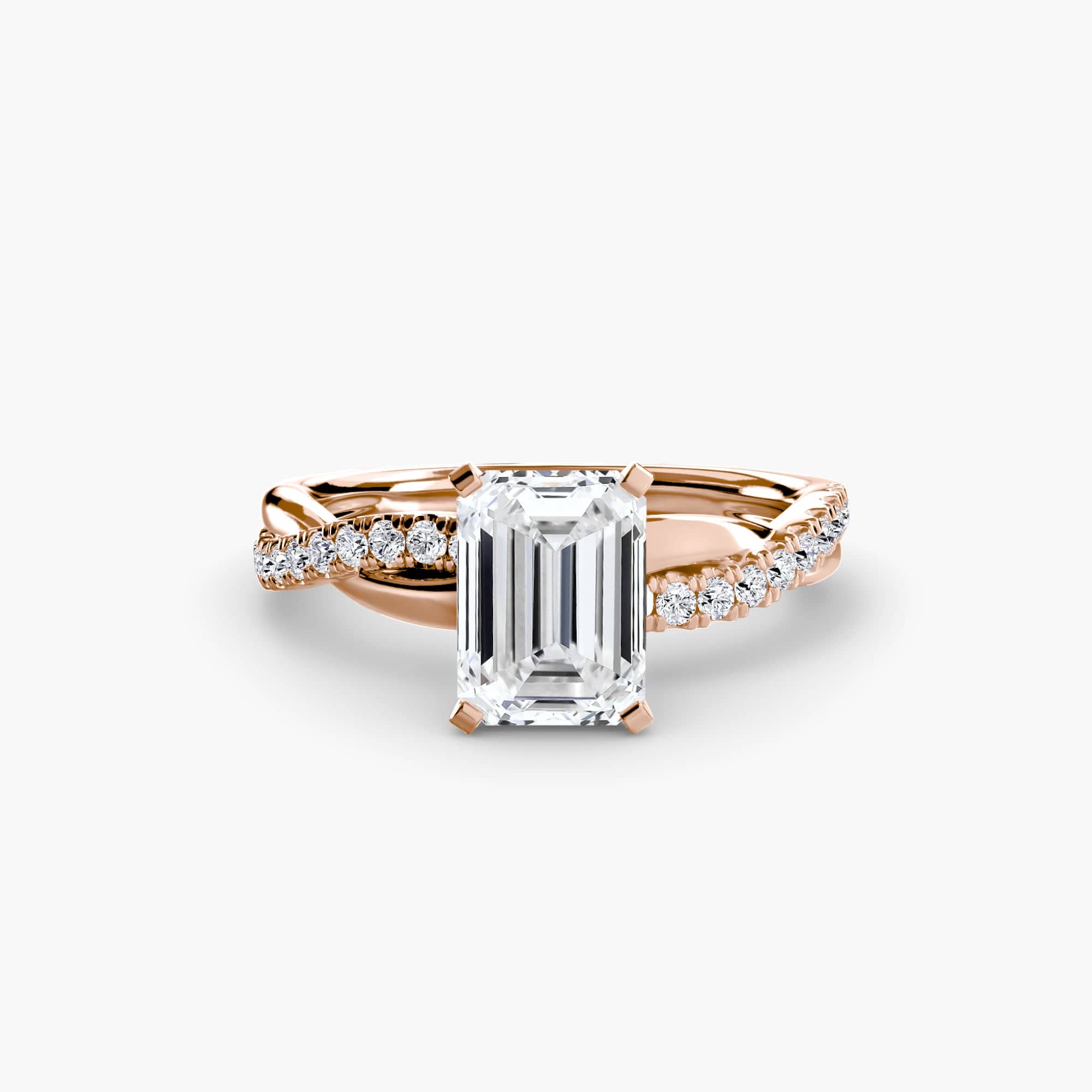 BW James Jewelers setting The Emerald Twist Pavé Ring