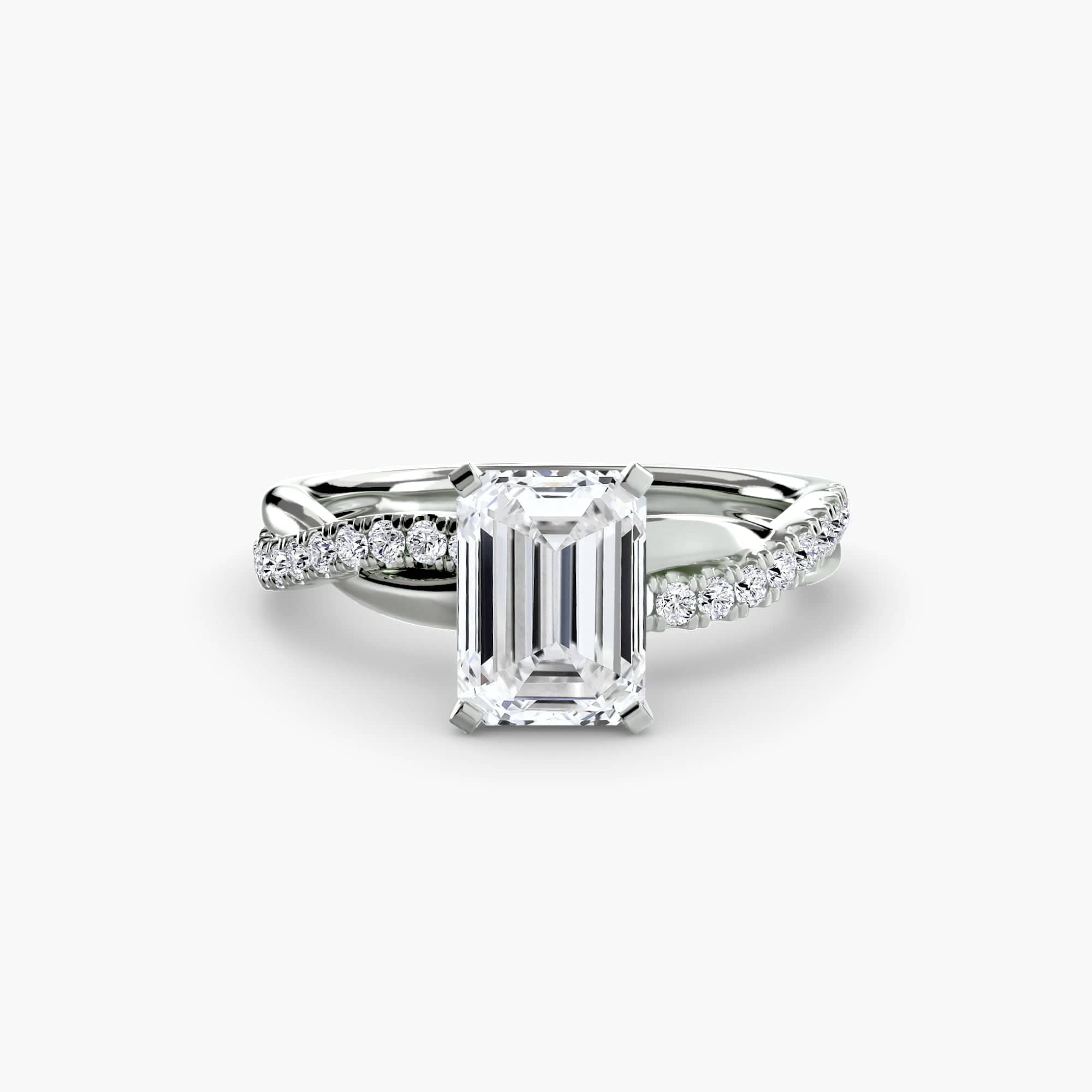 BW James Jewelers setting The Emerald Twist Pavé Ring