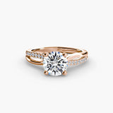 BW James Jewelers setting The Split Shank Pavé Solitaire