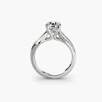 BW James Jewelers setting The Split Shank Pavé Solitaire