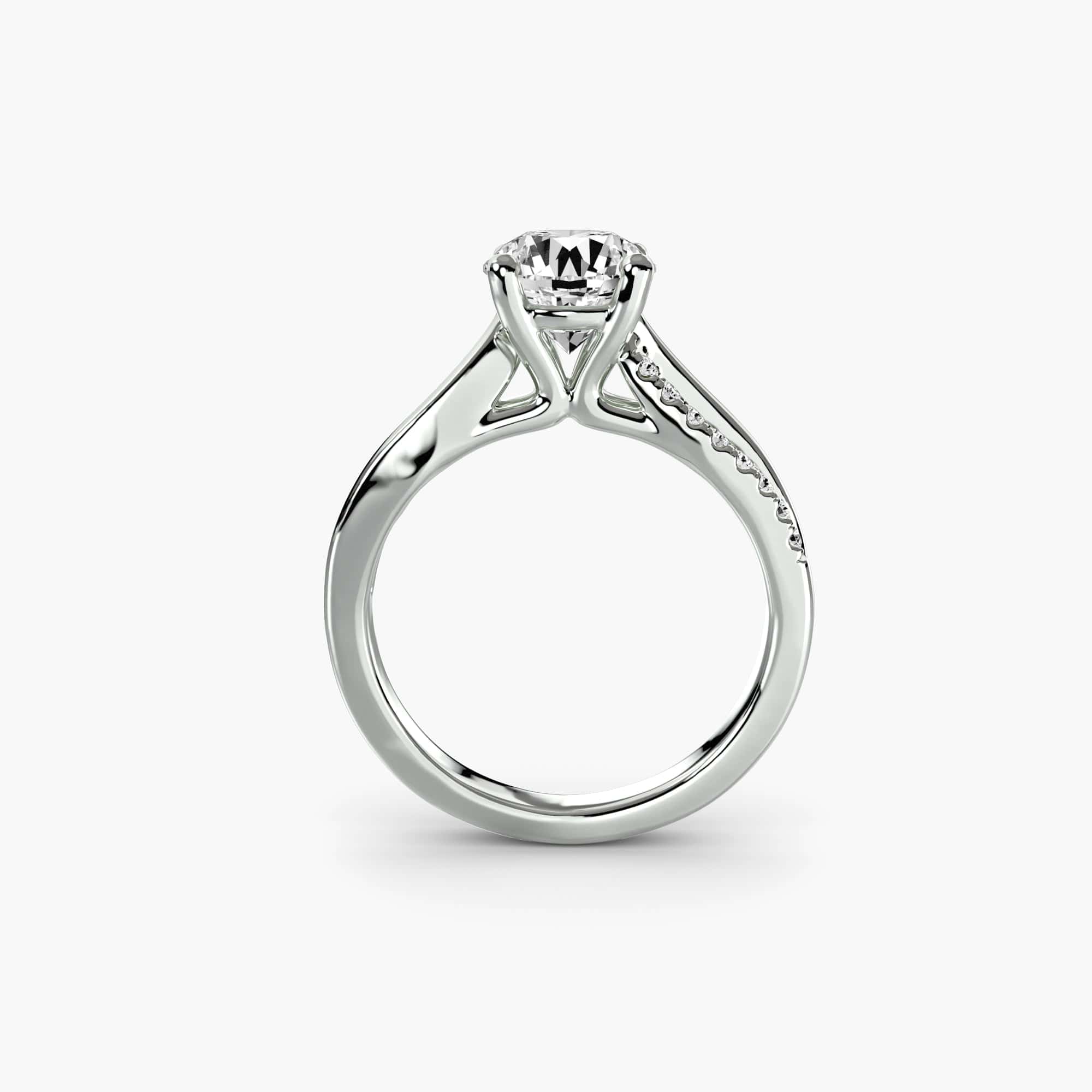 BW James Jewelers setting The Split Shank Pavé Solitaire