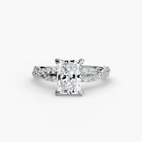 BW James Jewelers setting The Twisted Pavé Solitaire