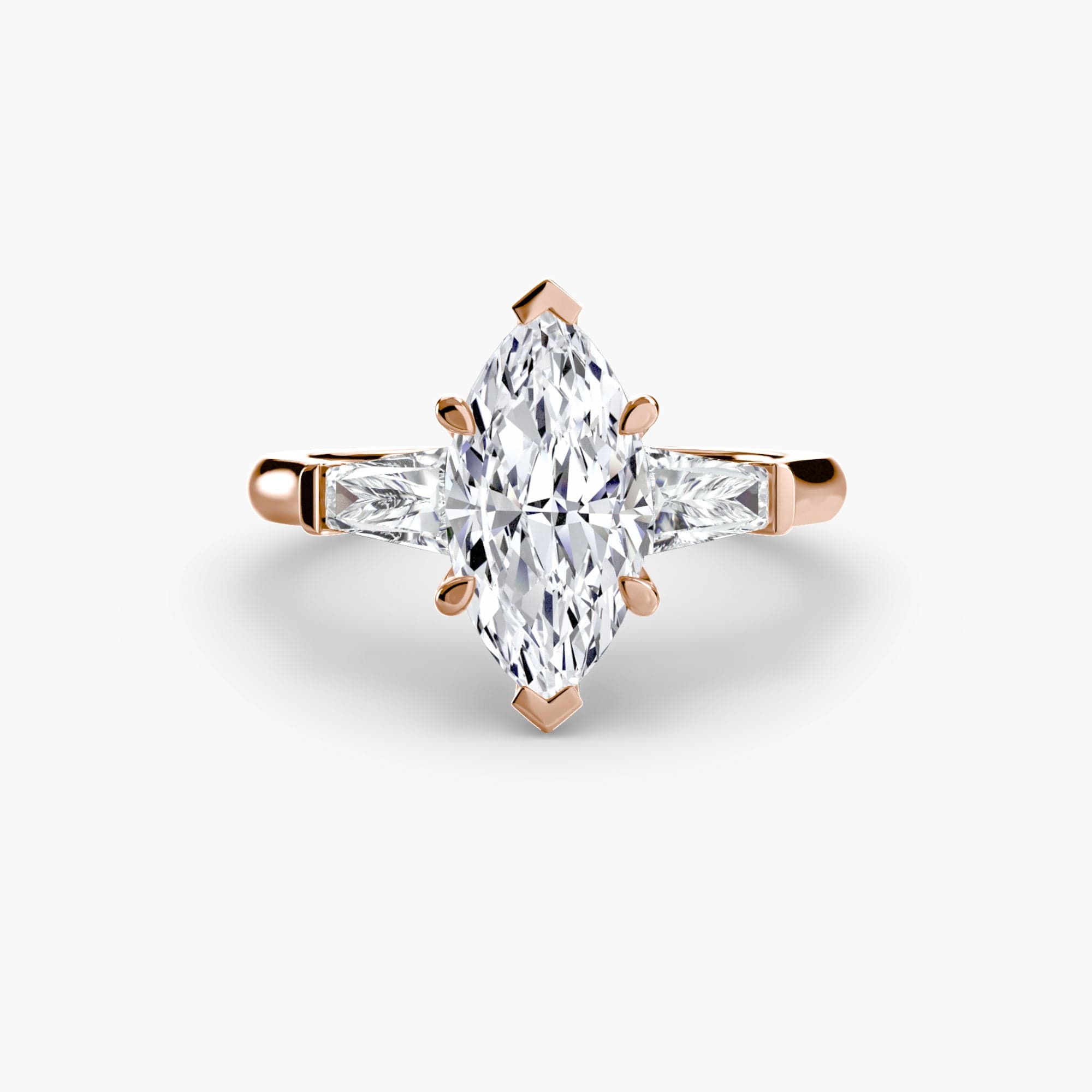 BW James Jewelers setting Three-Stone Ring (Baguette Side Stones)