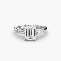 BW James Jewelers setting Three-Stone Ring (Baguette Side Stones)