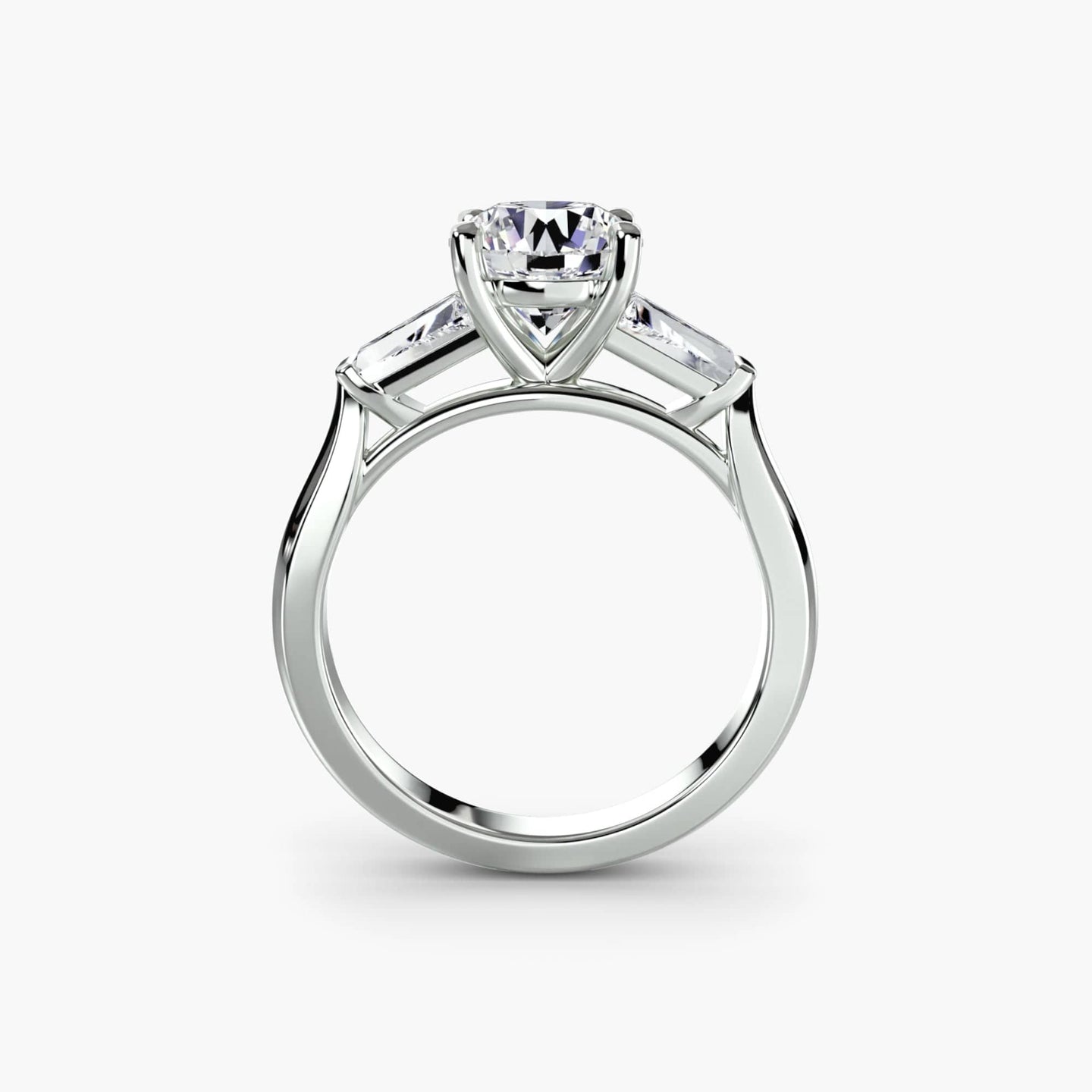 BW James Jewelers setting Three-Stone Ring (Baguette Side Stones)