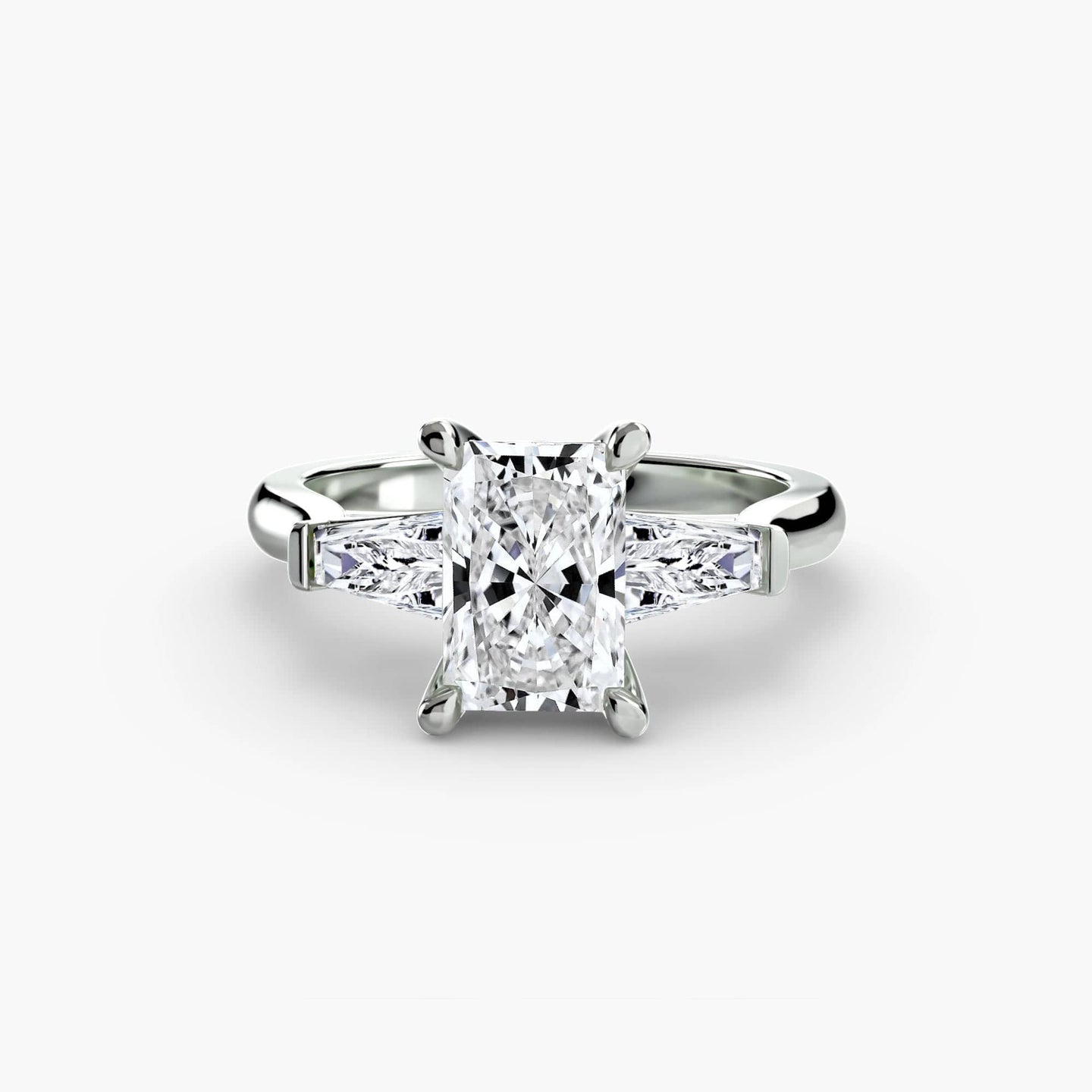 BW James Jewelers setting Three-Stone Ring (Baguette Side Stones) 2