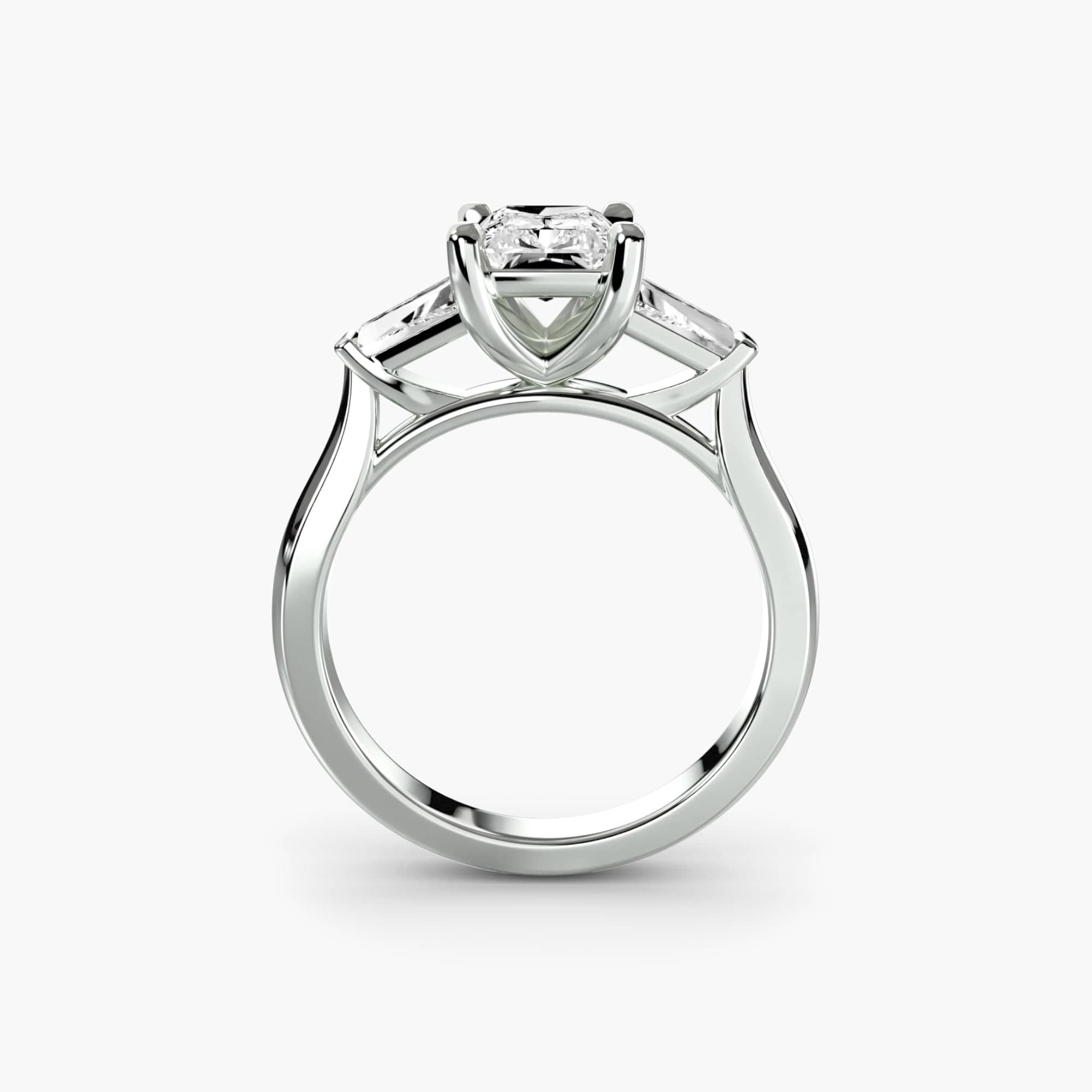 BW James Jewelers setting Three-Stone Ring (Baguette Side Stones) 2