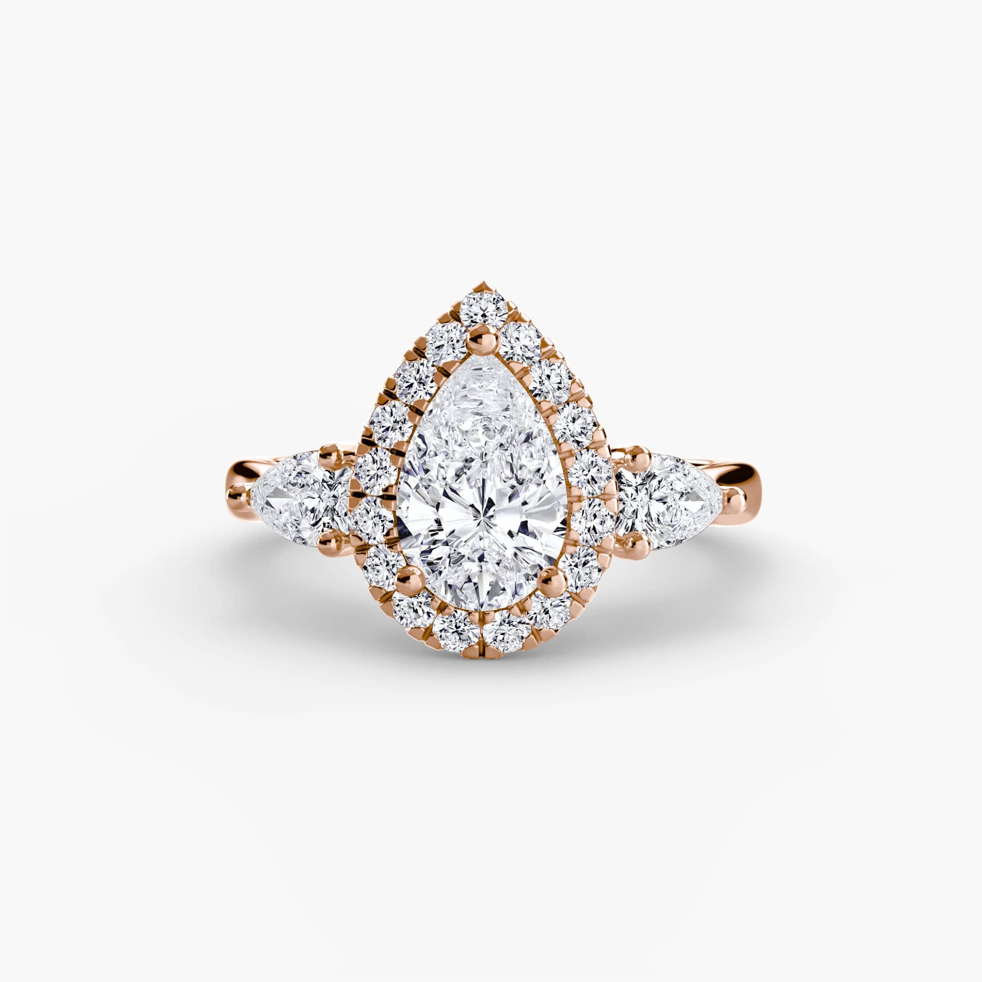 BW James Jewelers setting Three-Stone Ring with Halo