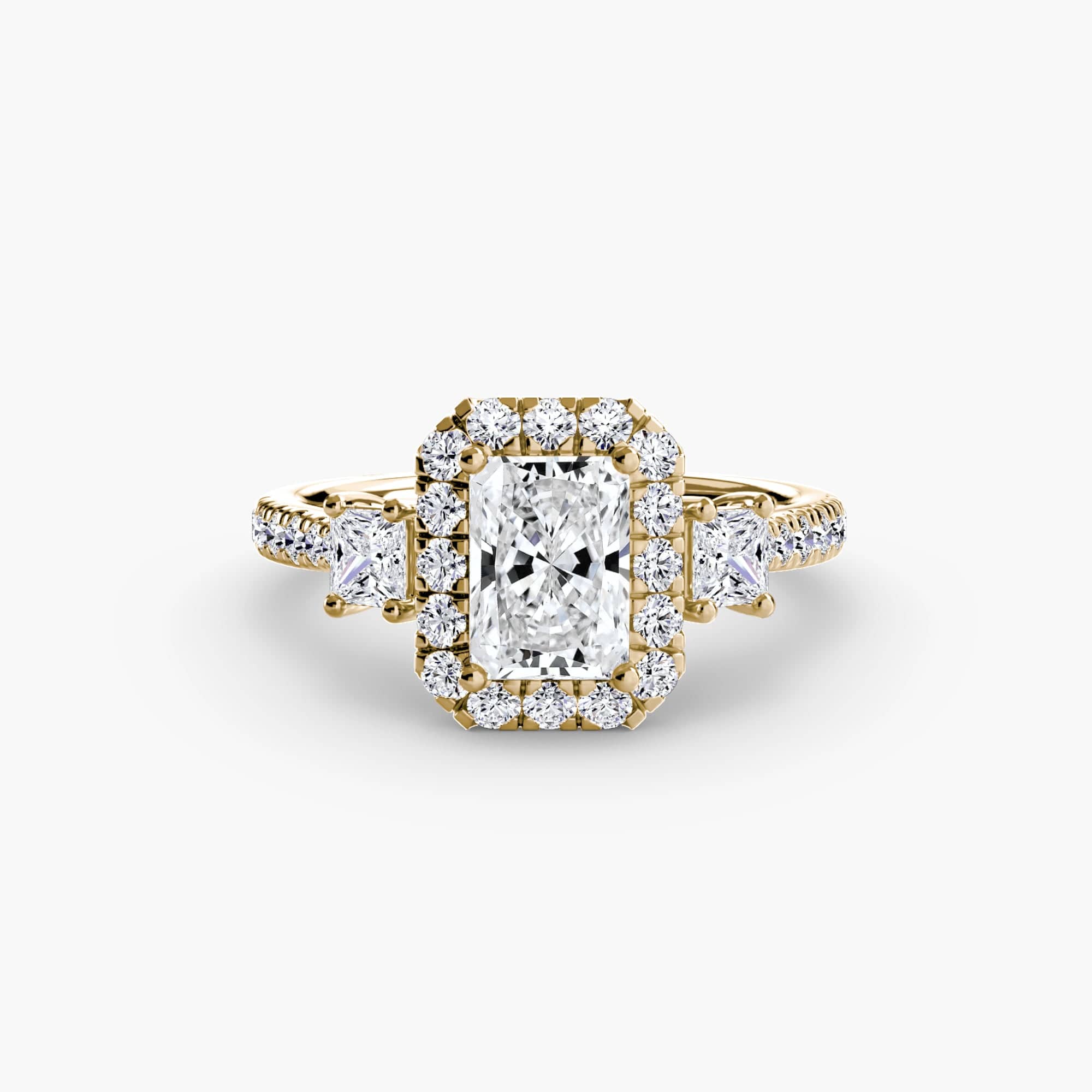 BW James Jewelers setting Three-Stone Ring with Halo 2