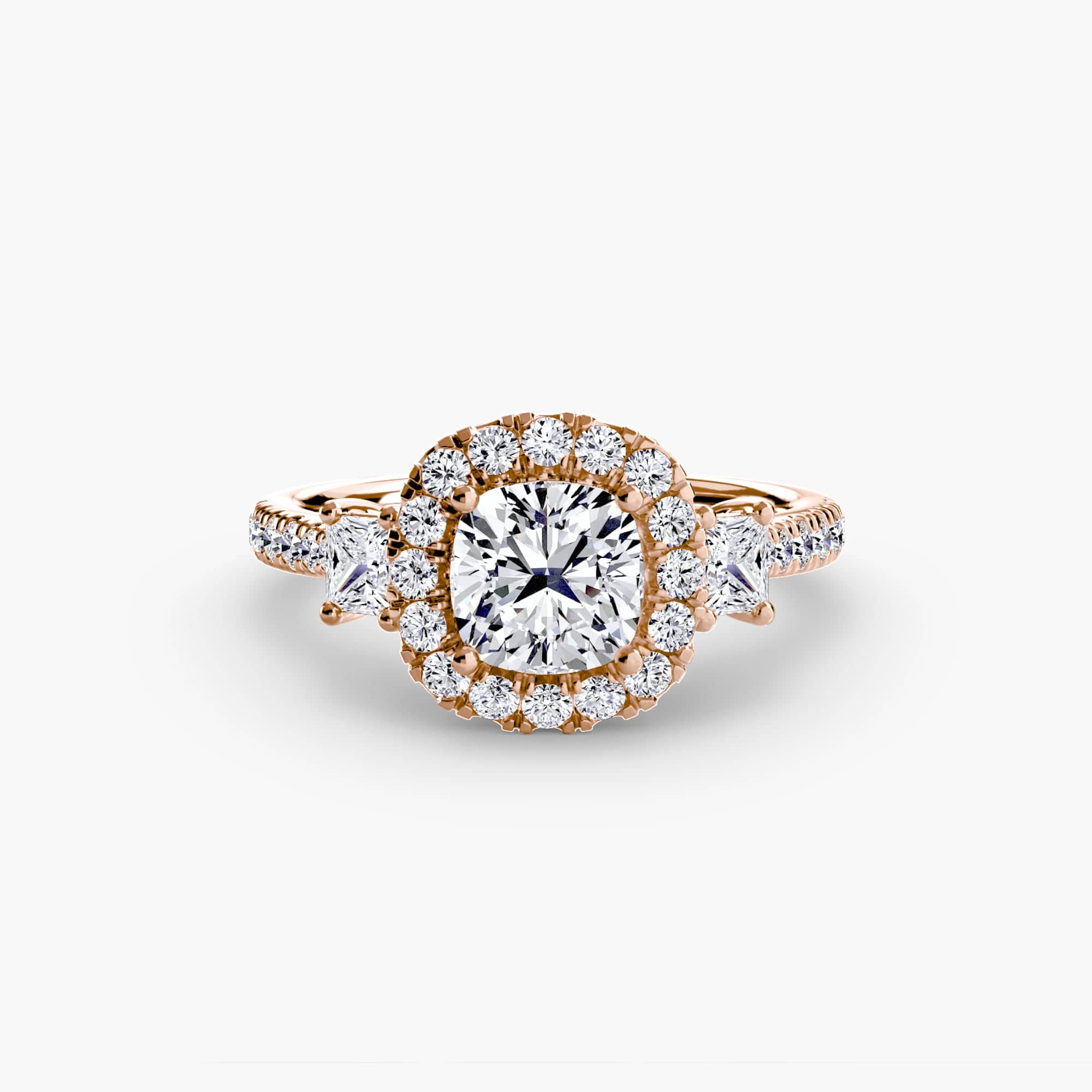 BW James Jewelers setting Three-Stone Ring with Halo 2