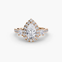 BW James Jewelers setting Three-Stone Ring with Halo 2
