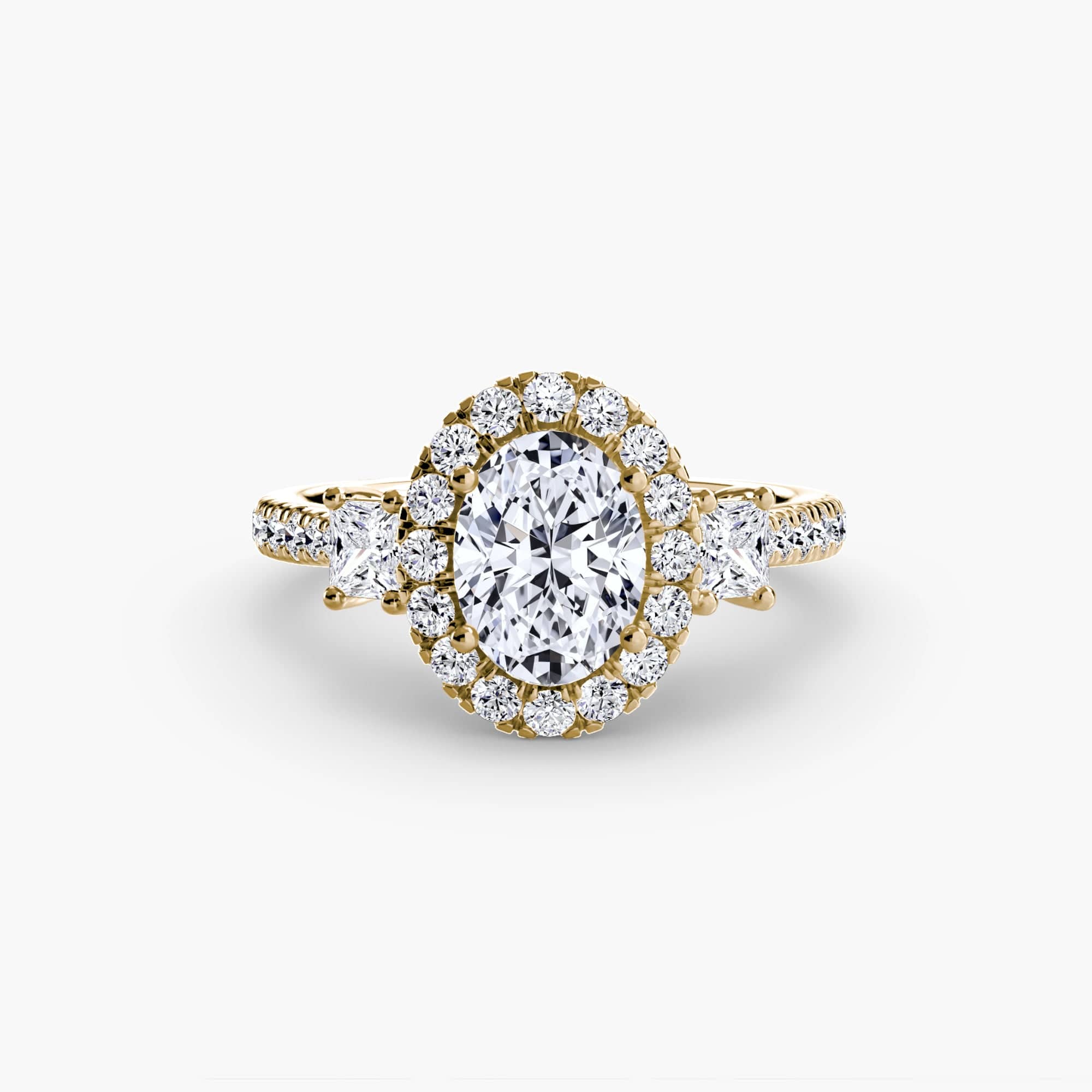 BW James Jewelers setting Three-Stone Ring with Halo 2