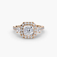 BW James Jewelers setting Three-Stone Ring with Halo 2