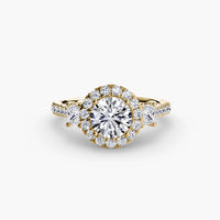 BW James Jewelers setting Three-Stone Ring with Halo 2