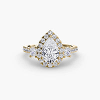 BW James Jewelers setting Three-Stone Ring with Halo 2
