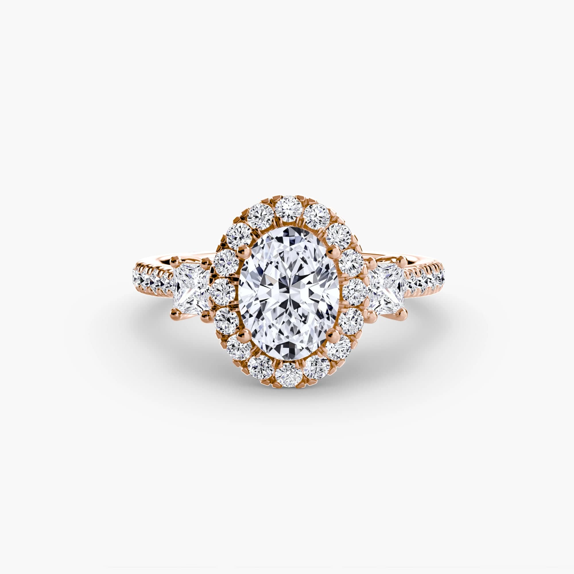 BW James Jewelers setting Three-Stone Ring with Halo 2