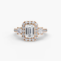 BW James Jewelers setting Three-Stone Ring with Halo 2