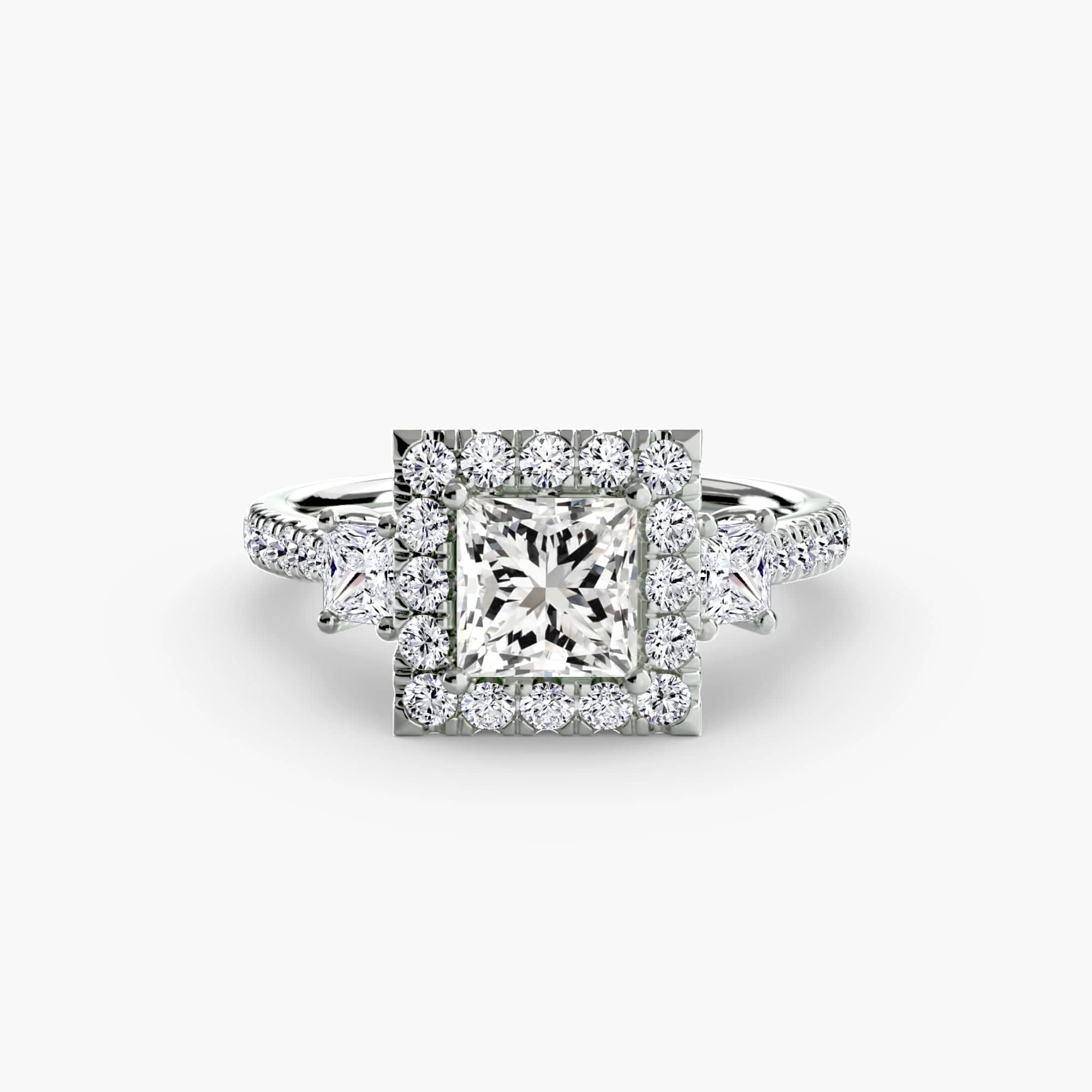 BW James Jewelers setting Three-Stone Ring with Halo 2