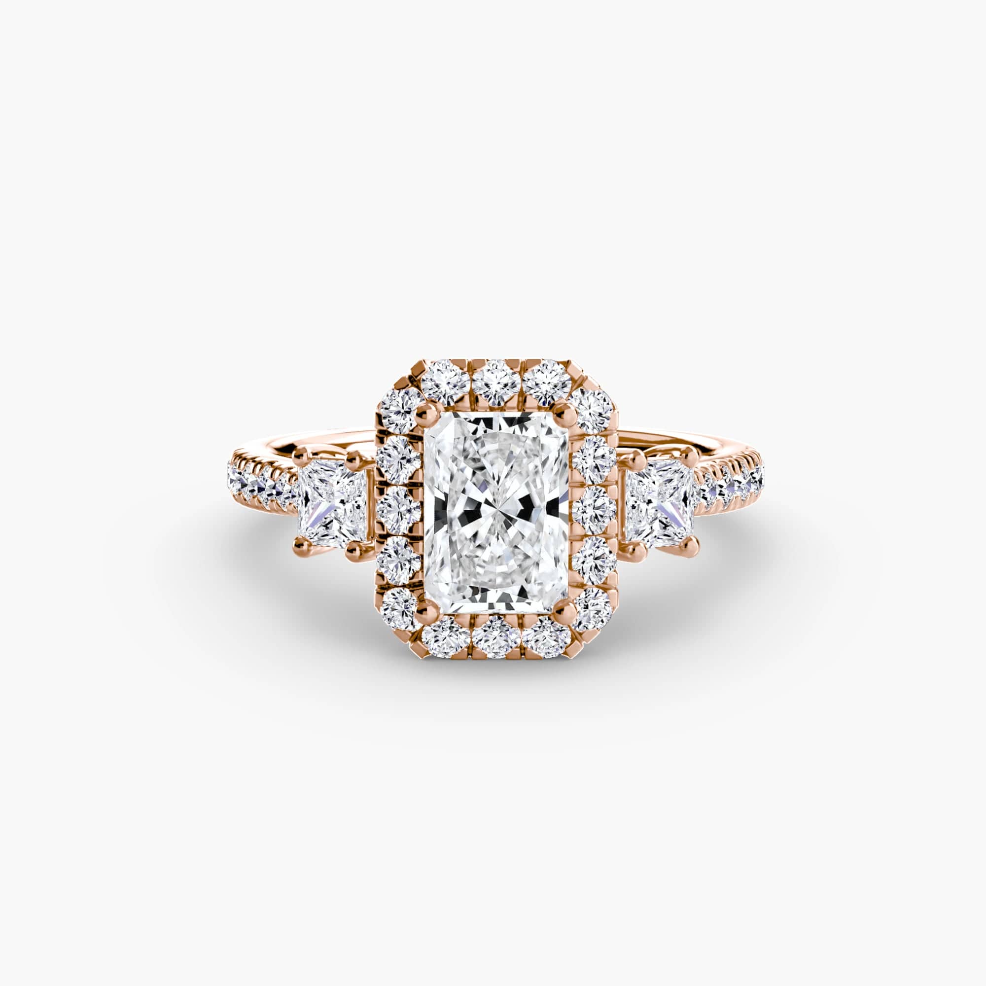 BW James Jewelers setting Three-Stone Ring with Halo 2