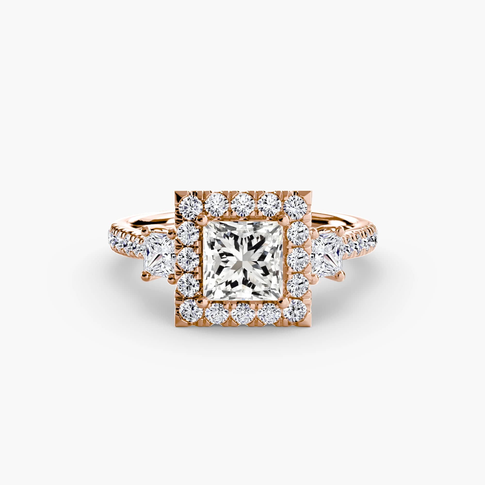 BW James Jewelers setting Three-Stone Ring with Halo 2