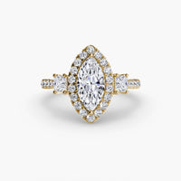 BW James Jewelers setting Three-Stone Ring with Halo 2
