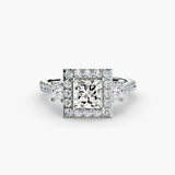BW James Jewelers setting Three-Stone Ring with Halo 2