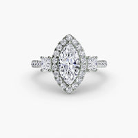 BW James Jewelers setting Three-Stone Ring with Halo 2