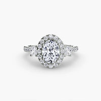 BW James Jewelers setting Three-Stone Ring with Halo 2
