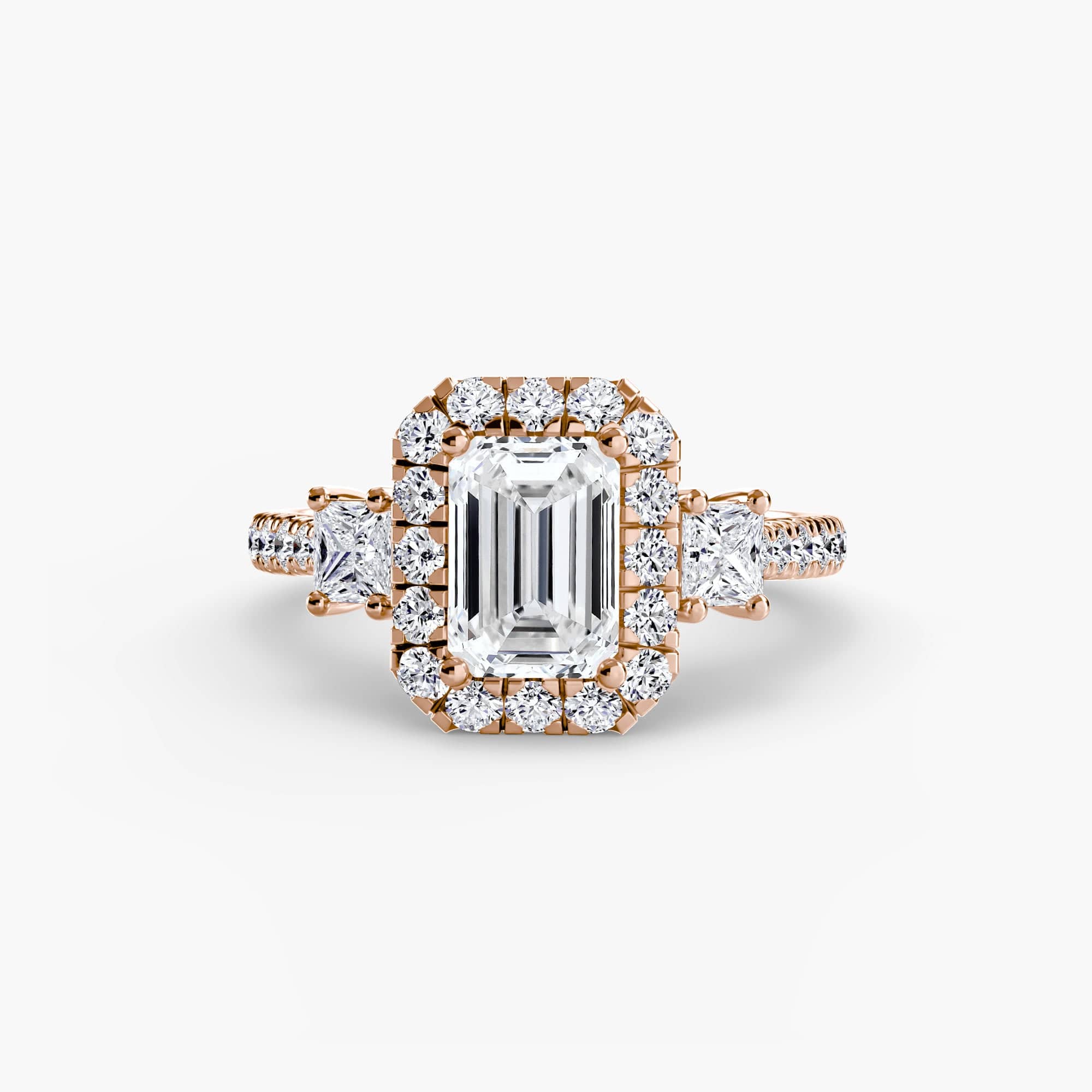 BW James Jewelers setting Three-Stone Ring with Halo 2