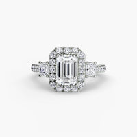 BW James Jewelers setting Three-Stone Ring with Halo 2