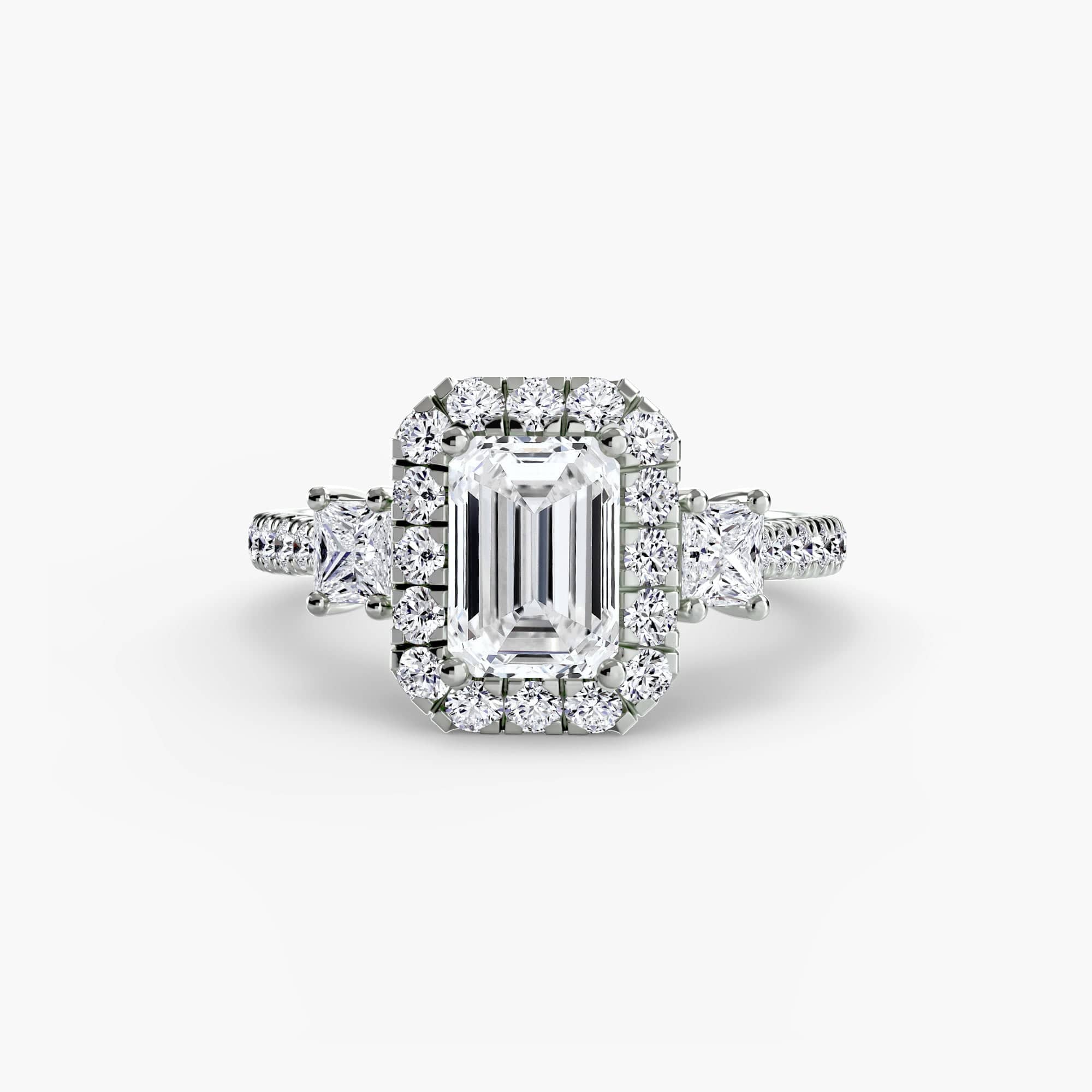 BW James Jewelers setting Three-Stone Ring with Halo 2