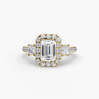 BW James Jewelers setting Three-Stone Ring with Halo 2
