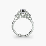 BW James Jewelers setting Three-Stone Ring with Halo 2