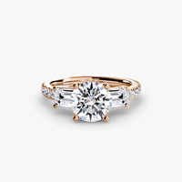 BW James Jewelers setting Three-Stone Ring with Pavé Band 4
