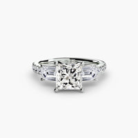 BW James Jewelers setting Three-Stone Ring with Pavé Band 4
