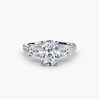 BW James Jewelers setting Three-Stone Ring with Pavé Band 4
