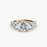 BW James Jewelers setting Three-Stone Ring with Pavé Band 4